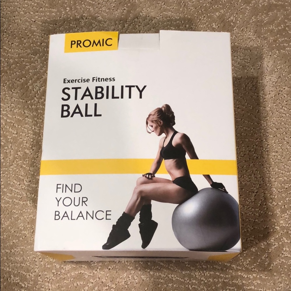 Promic 85cm Silver Exercise Fitness Stability Ball